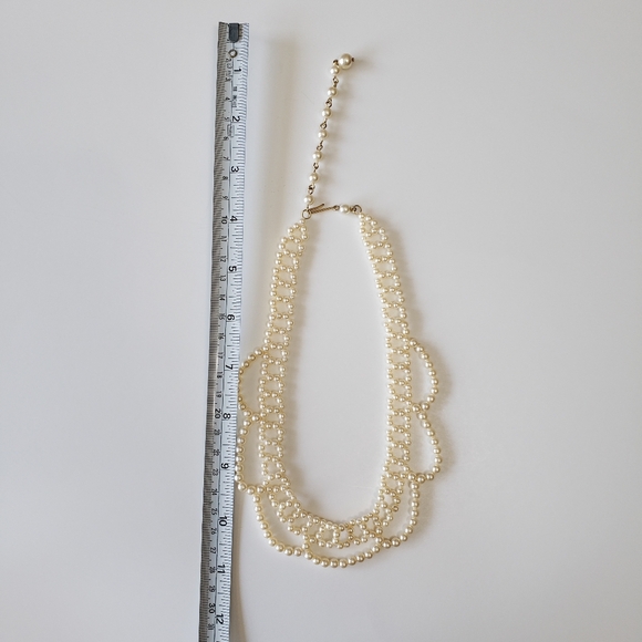Avon Necklace 1987 Book Piece Pearl Lace Collar Bride Pearls Necklace - Picture 4 of 4